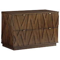 Contemporary File Chest with Asymmetrical Wooden Overlays