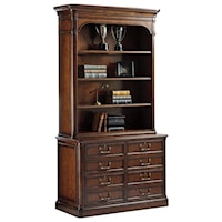 Lanier Bookcase with LED Display Lighting and Four Locking File Drawers