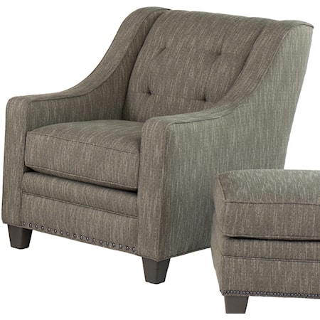 Transitional Stationary Chair with Tufting