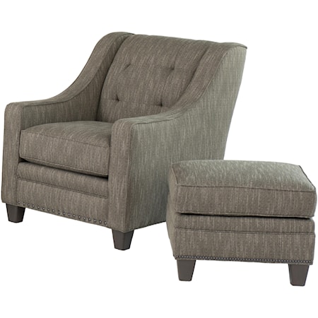 Transitional Chair with Ottoman