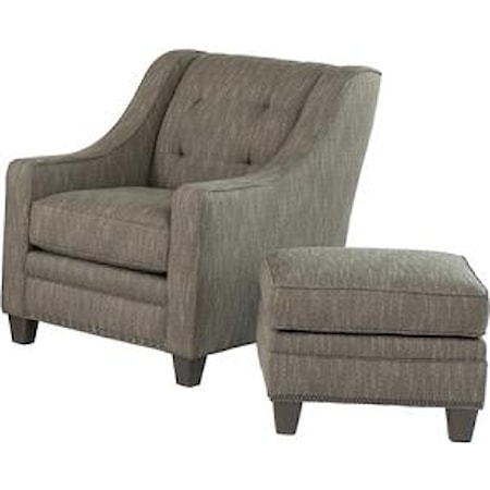 Transitional Chair with Ottoman
