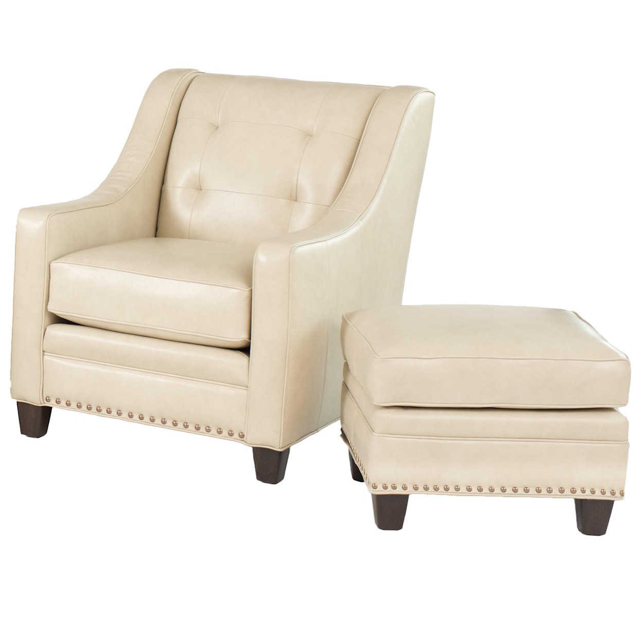 Smith Brothers 203L Transitional Chair with Ottoman