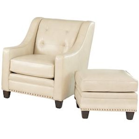 Transitional Chair with Ottoman