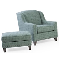 Upholstered Chair and Ottoman Combination
