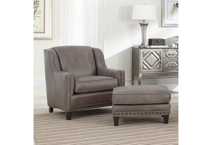 227 Upholstered Chair and Ottoman Combination by Smith Brothers at Adcock Furniture