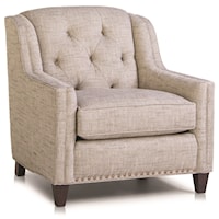 Traditional Chair with Tufted Back and Nailhead Trim
