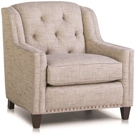 Traditional Chair with Tufted Back and Nailhead Trim