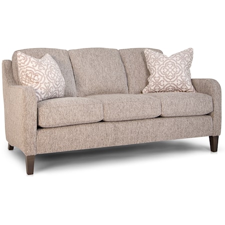 Transitional Mid-Sized Sofa with Slim Track Arms