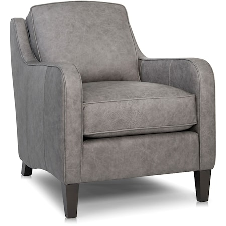 Transitional Upholstered Chair with Slim Track Arms