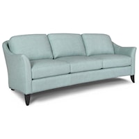 Transitional Sofa with Flare Tapered Arms 