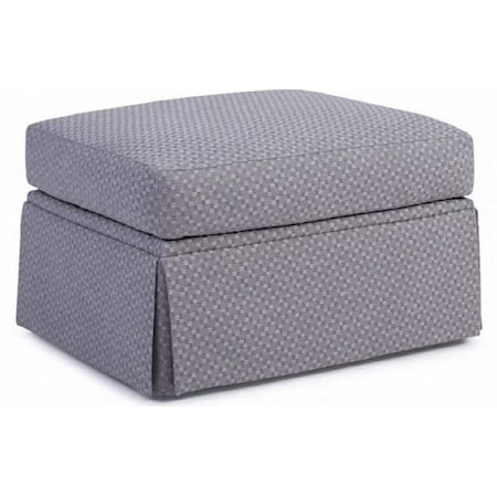 Transitional Ottoman with Skirted Base 