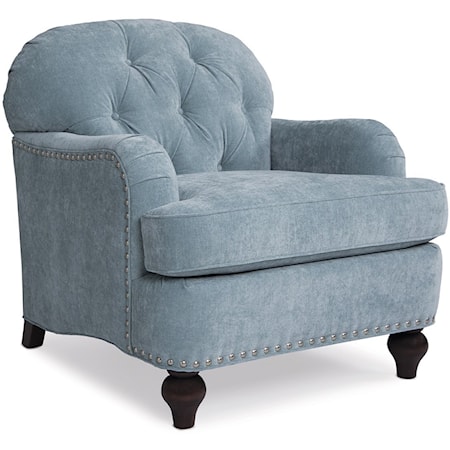 Transitional Upholstered Chair with Nailhead Trim 