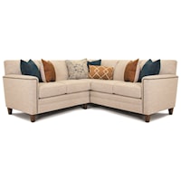Fabric Sectional with Art Deco Arms