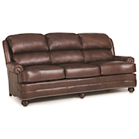 Upholstered Leather Stationary Sofa