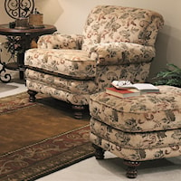 Traditional Styled Chair and Ottoman Set