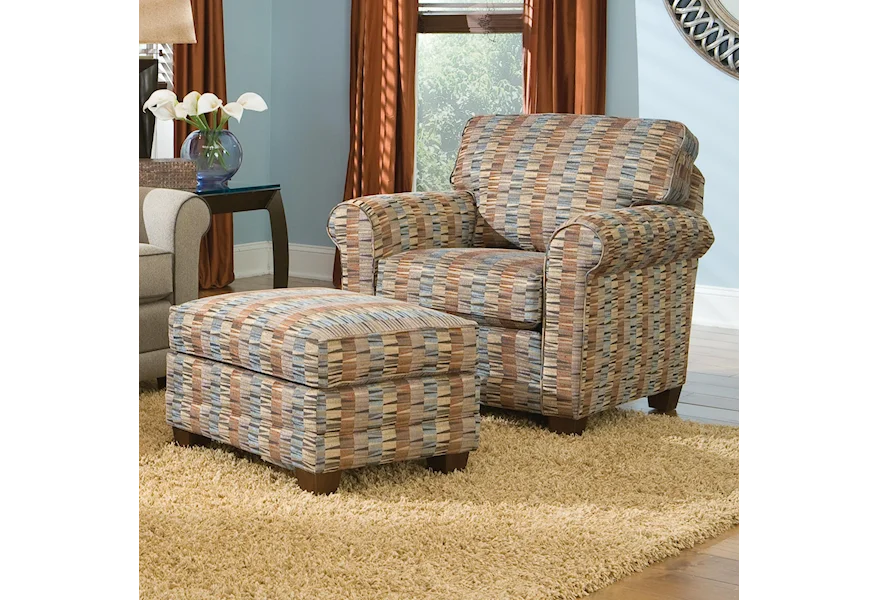 366 Casual Chair and Ottoman by Smith Brothers at Mueller Furniture