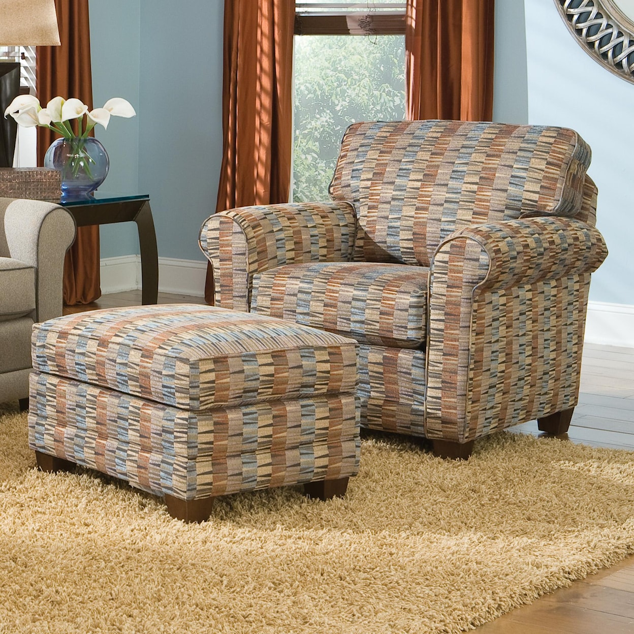 Smith Brothers 366 Casual Chair and Ottoman