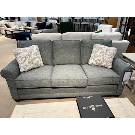 Casual Stationary Sofa with Rolled Arms
