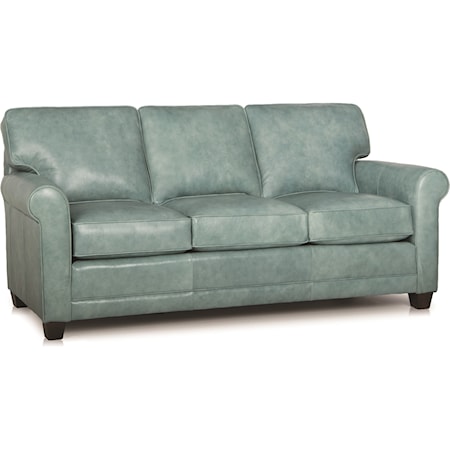 Casual Stationary Sofa with Rolled Arms