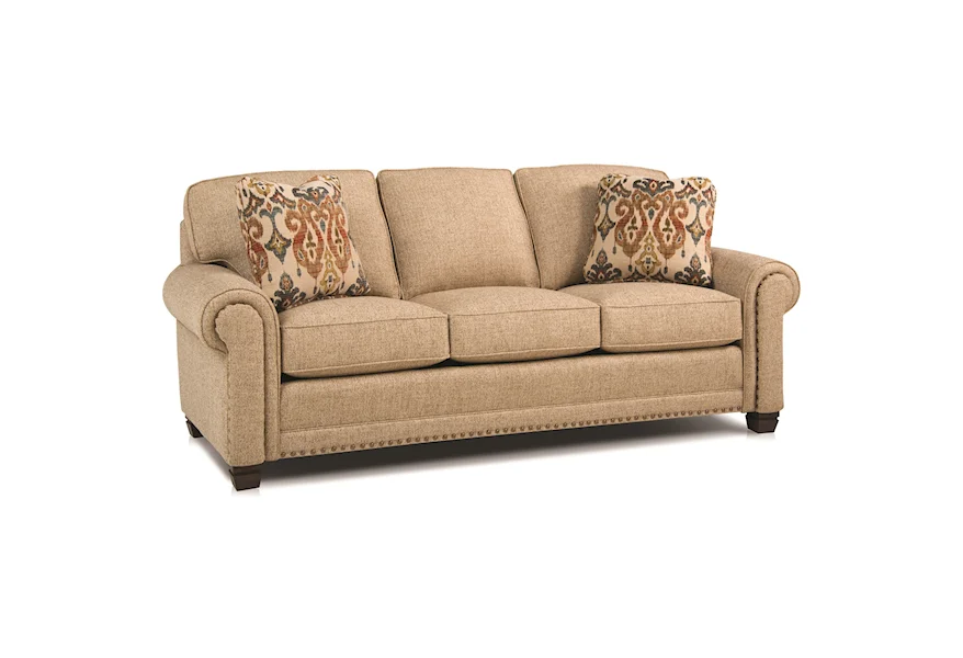 393 Traditional Stationary Sofa by Smith Brothers at Saugerties Furniture Mart