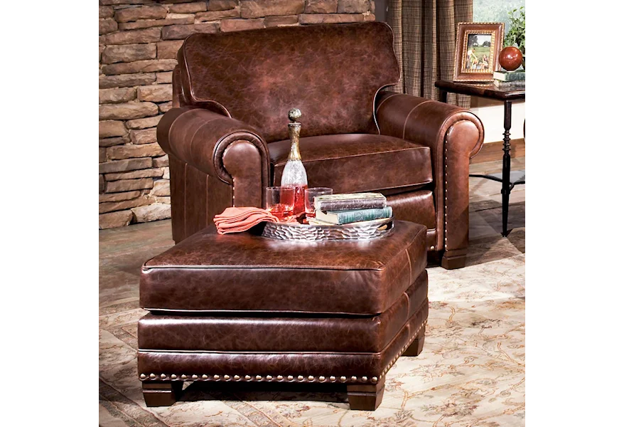 Durango Traditional Chair and Ottoman by Kirkwood at Virginia Furniture Market