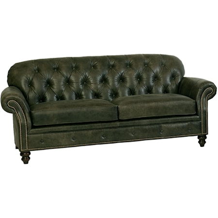 Traditional Button-Tufted Sofa with Nailhead Trim