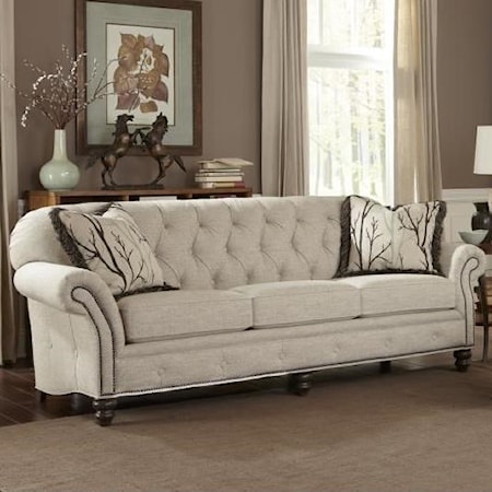 Traditional Large Sofa with Button Tufting