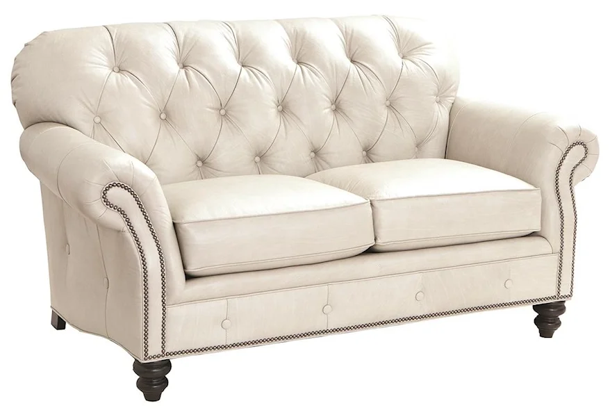 396 100% Leather Loveseat by Smith Brothers at Darvin Furniture
