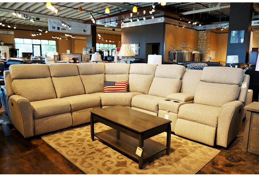 418 Motorized Reclining Sectional Sofa by Smith Brothers at Mueller Furniture