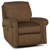 Traditional Motorized Reclining Chair with Nailhead Trim