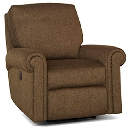 Traditional Swivel Glider Reclining Chair with Nailhead Trim