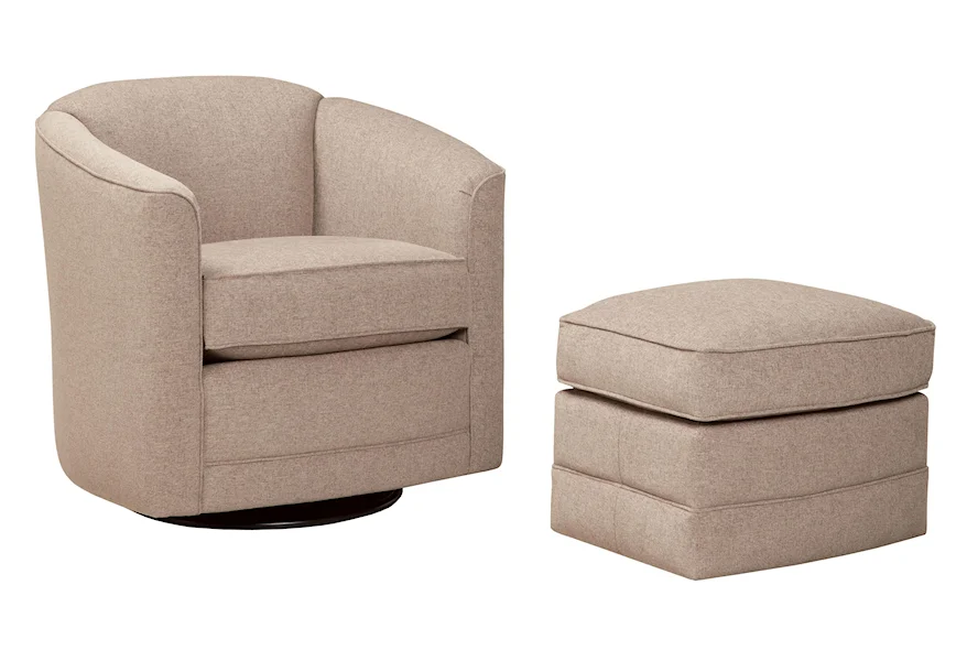 506 Swivel Chair and Ottoman Set by Smith Brothers at Mueller Furniture