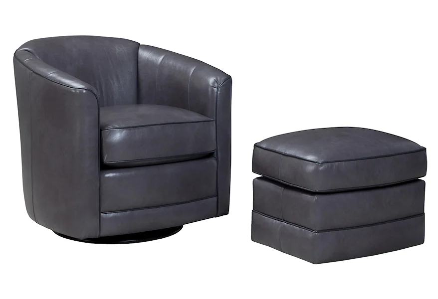 506 Swivel Chair and Ottoman Set by Smith Brothers at Gill Brothers Furniture & Mattress