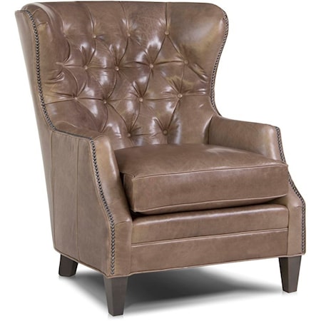 Traditional Chair with Tufted Wing Back
