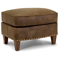 Transitional Ottoman with Nailhead Trim