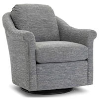 Casual Upholstered Swivel Chair with Sock Rolled Arms