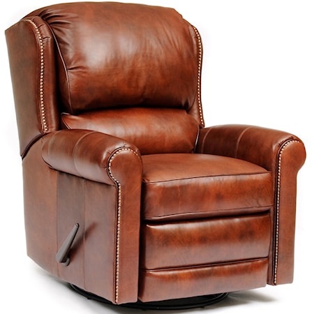 Casual Leather Swivel Glider Reclining Chair 