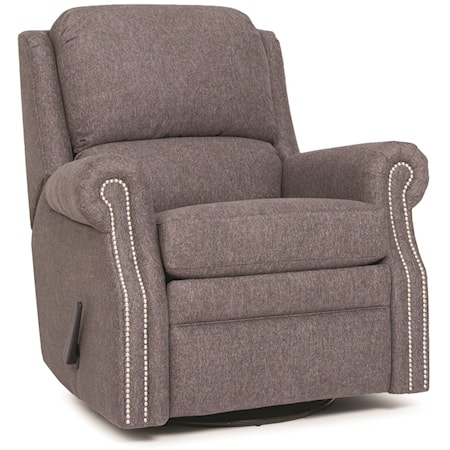 Traditional Manual Reclining Chair with Nailhead Trim