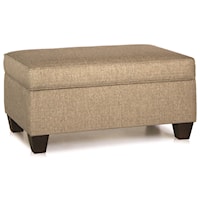 Storage Ottoman with Tapered Wood Legs