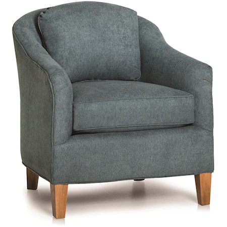 Contemporary Barrel Chair with Sloped Arms