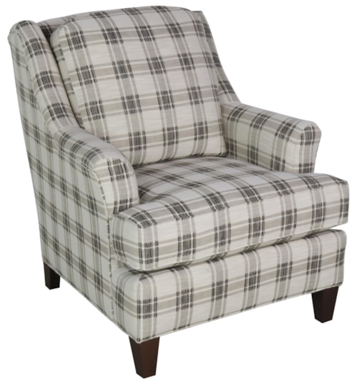 Upholstered Chair with Track Arms and Tapered Wood Block Legs