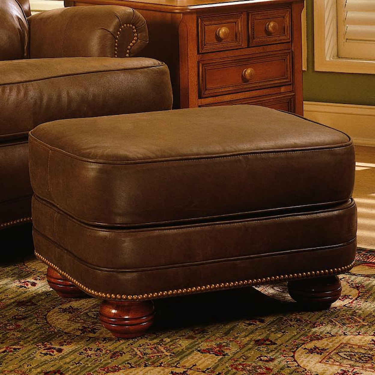 Smith Brothers 988 Upholstered Tilt Back Recliner & Ottoman