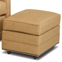 Transitional Ottoman with Casters