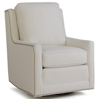 Fabric Swivel Chair with Nailhead Trim