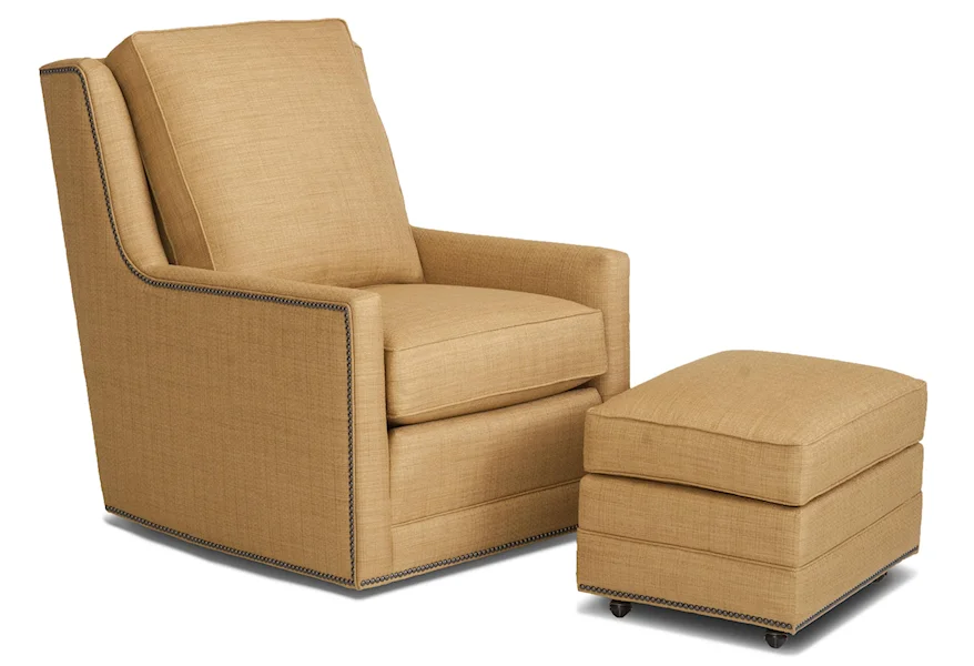 Accent Chairs and Ottomans SB Swivel Chair and Ottoman Set by Smith Brothers at Sprintz Furniture