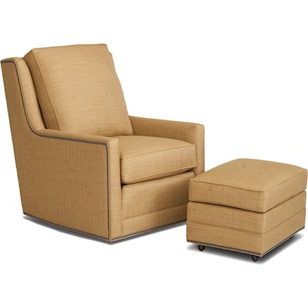 Swivel Chair and Ottoman Set