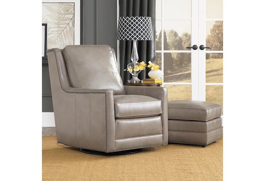 Accent Chairs and Ottomans SB Swivel Chair and Ottoman Set by Smith Brothers at Pilgrim Furniture City