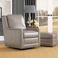 Transitional Swivel Chair and Ottoman Set