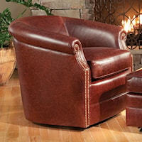 Barrel Swivel Chair with Rolled Arms