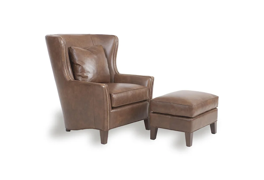 Accent Chairs and Ottomans SB Wingback Chair and Ottoman by Kirkwood at Virginia Furniture Market